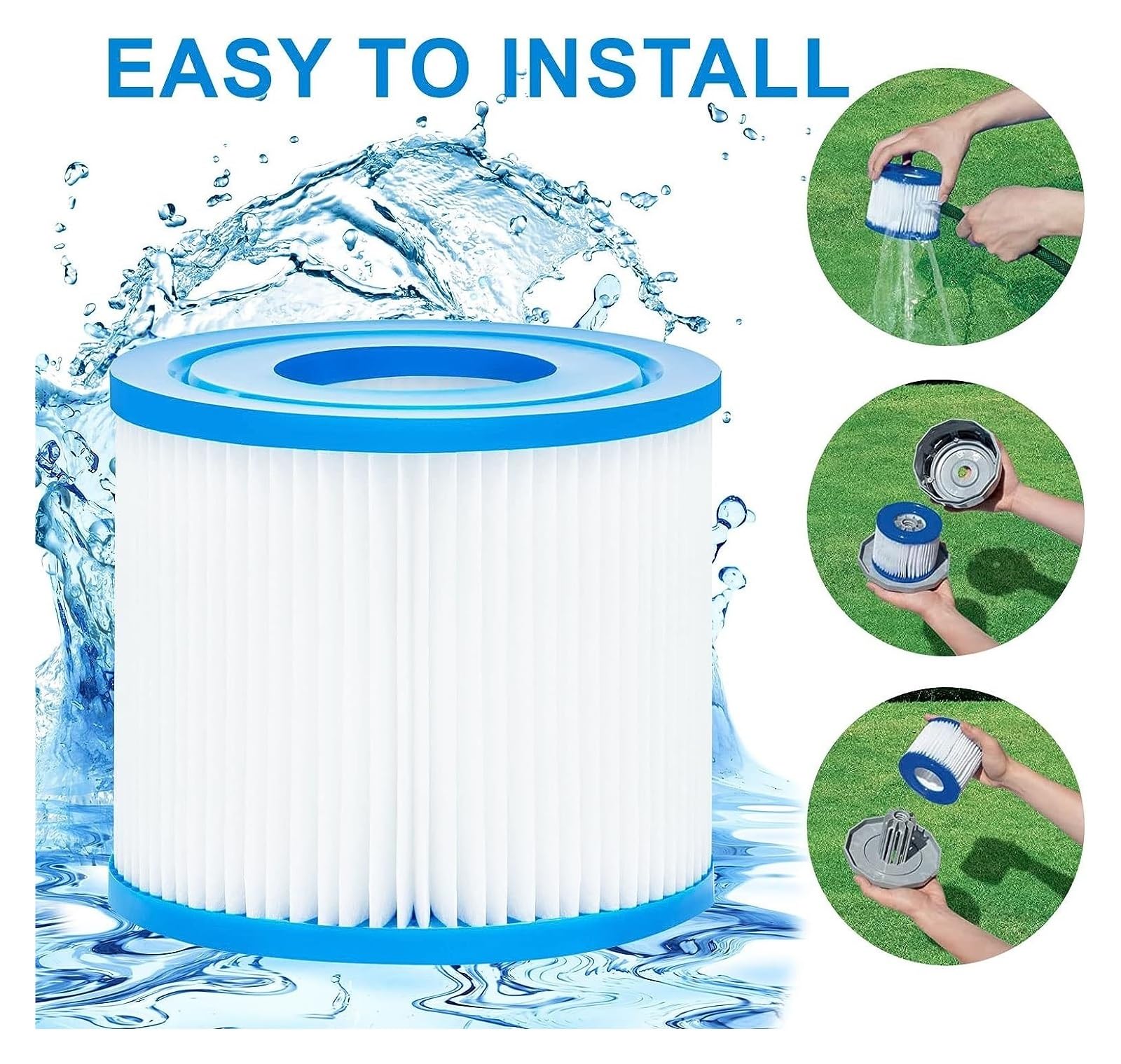 Cartuccia filtro piscina tipo D compatibile, compatibile con vasche idromassaggio estive Waves SFS-600 SFS-350 RP-350 RP-400, RP-600, RX-600.(4PCS)