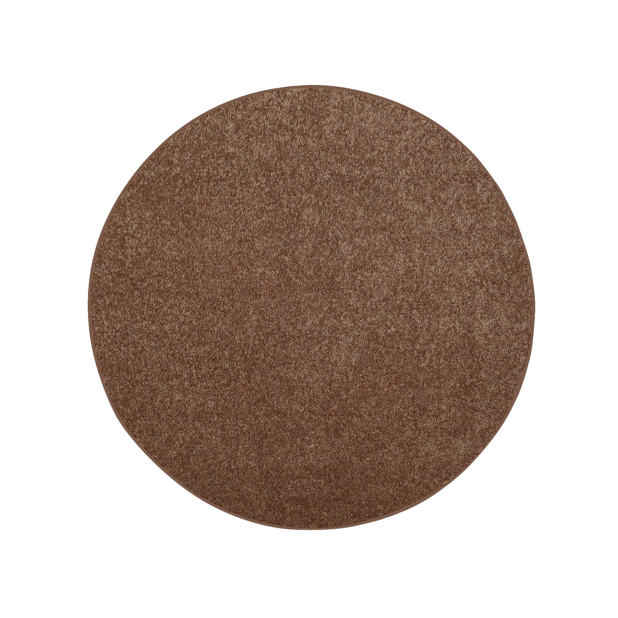 Bright House Solid Color Area Rugs Brown - 2' Round, Indoor, Stain & Fade Resistant, Perfect for Living Room, Bedroom, Dining Room, Entryway, Doorway, Pet & Kids Friendly Rug, Wedding, Made in USA