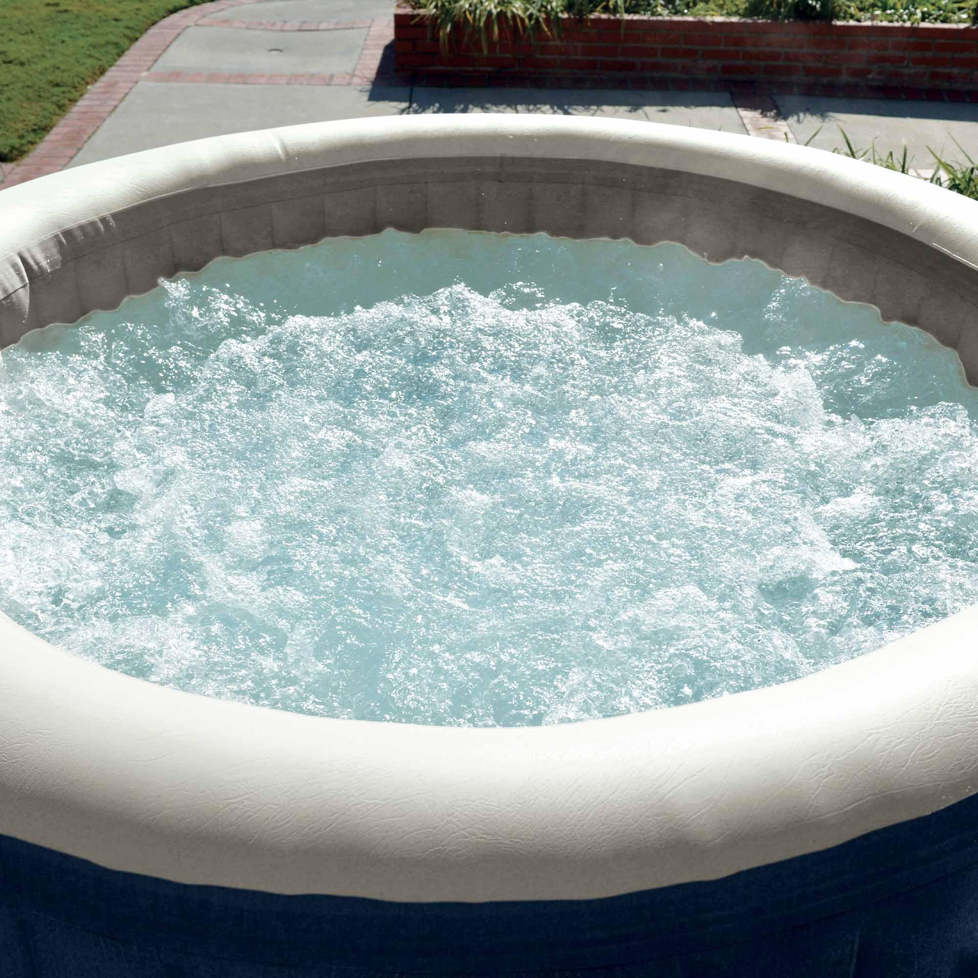 Intex 28486 - Hydromassage gonflable rond PureSpa Bubble Blue, 4 places, 100 jets, PVC, multicolore, 180 x 66 cm
