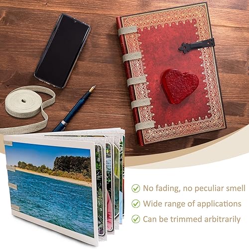 Miniatura 7 de Juexica Cinta de lino de 5.47 yardas, suministros de encuadernación de libros, 3/8 x 197, cinta de encuadernación de archivo de reparación para