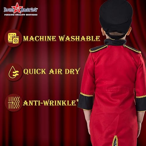 Miniatura 4 de Dress Up America Disfraz de maestro de anillos de circo para niños, disfraz de soldado de juguete cascanueces para niños, el mejor juego de disfraz