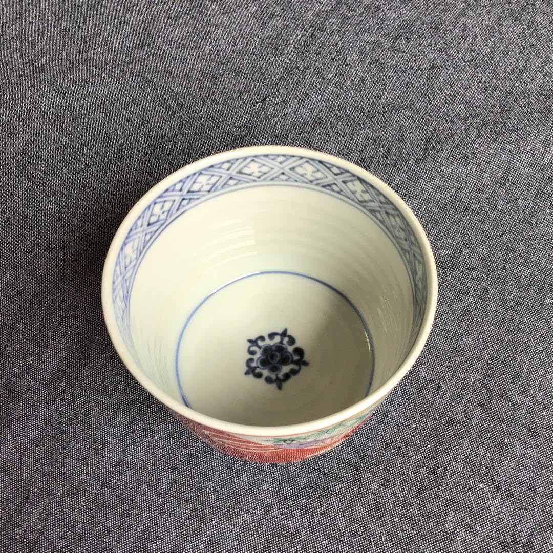 Amazon.co.jp: 染錦 蕎麦猪口 扇文 肥前磁器作家 藤吉憲典 : ホーム 