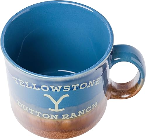 Miniatura 3 de Silver Buffalo Yellowstone Dutton Ranch Reactive Glaze - Taza de cerámica para caravana, 20 onzas