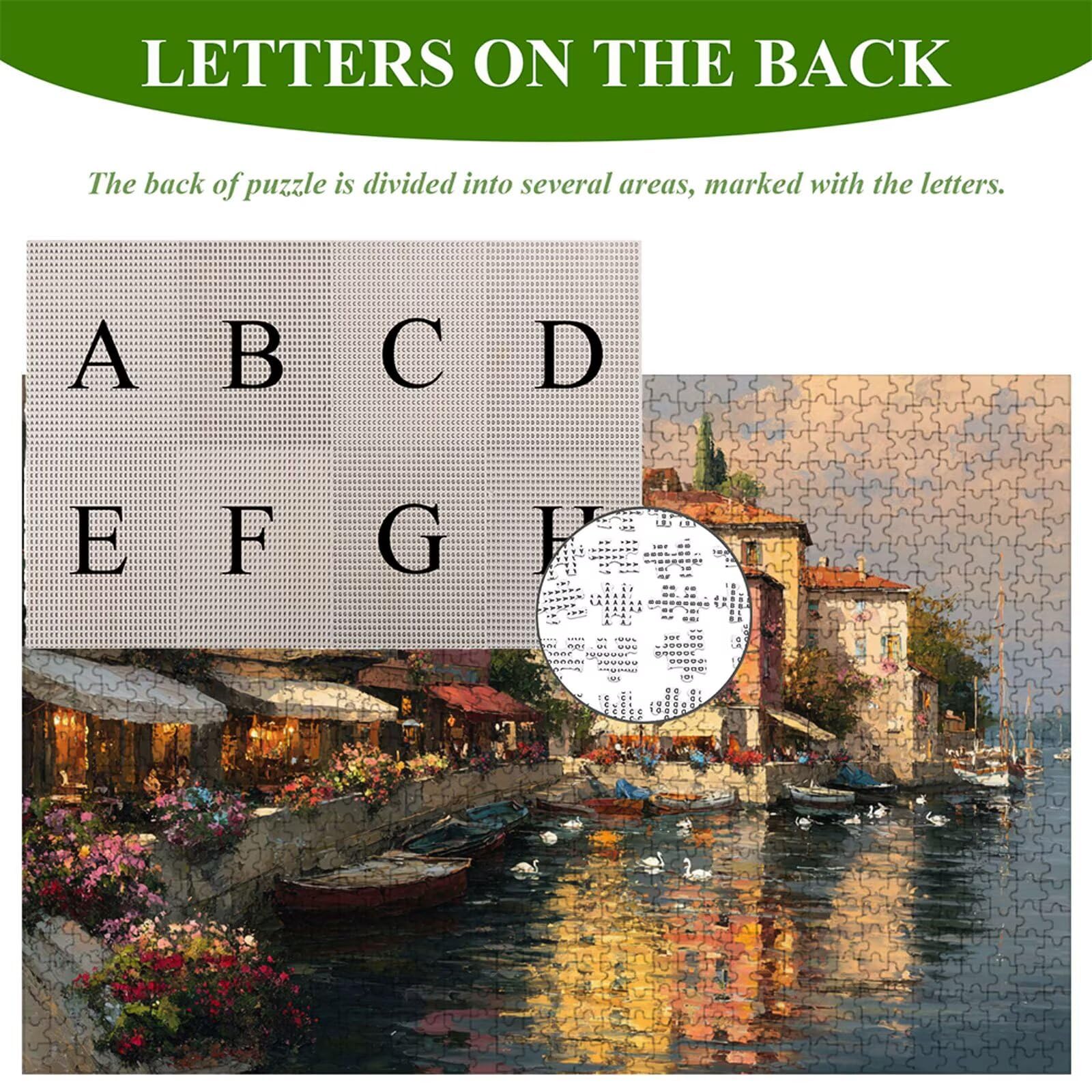 Puzzle 1500 Piezas Adultos Italia & Paisaje, Rompecabezas con Letras Traseras y Póster, Pasatiempo Antiestrés, Decoración de Pared, Regalo Decorar Mujer Hombre 87 x 57 cm (14 Años +) P3#210