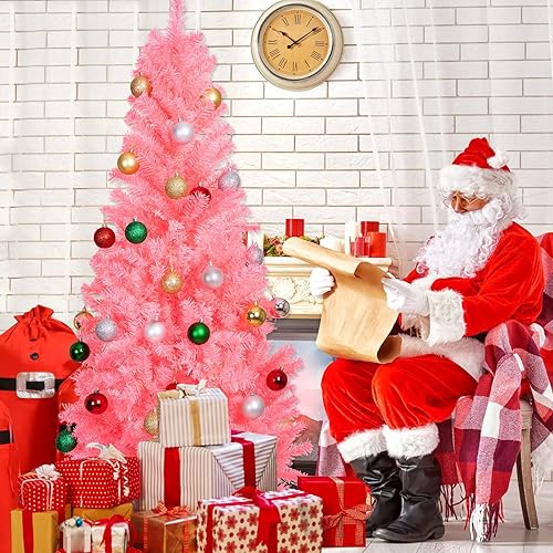 Miniatura 3 de ALDRIMORE&LLY Árbol de Navidad artificial de 6 pies con 550 puntas de ramas y soporte plegable, árbol de Navidad de oropel completo con tecnología