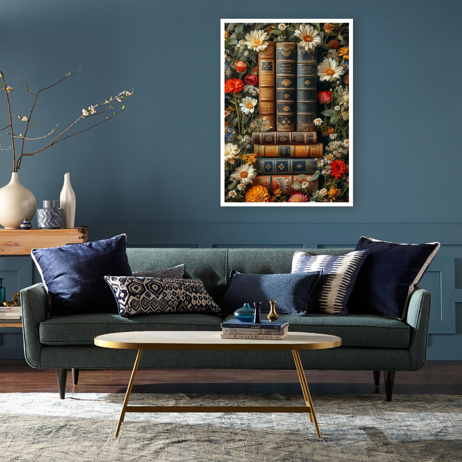 MjhRcll Stamped Cross Stitch Kit For Adults Beginners - Bookshelf Design, 12x16 Inch - View #4