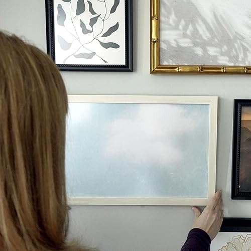 Miniatura 5 de Marco de madera maciza de trigo blanco de 7 x 7 pulgadas, ancho de moldeo de 0.75 pulgadas, profundidad interior de 0.5 pulgadas, marco de fotos