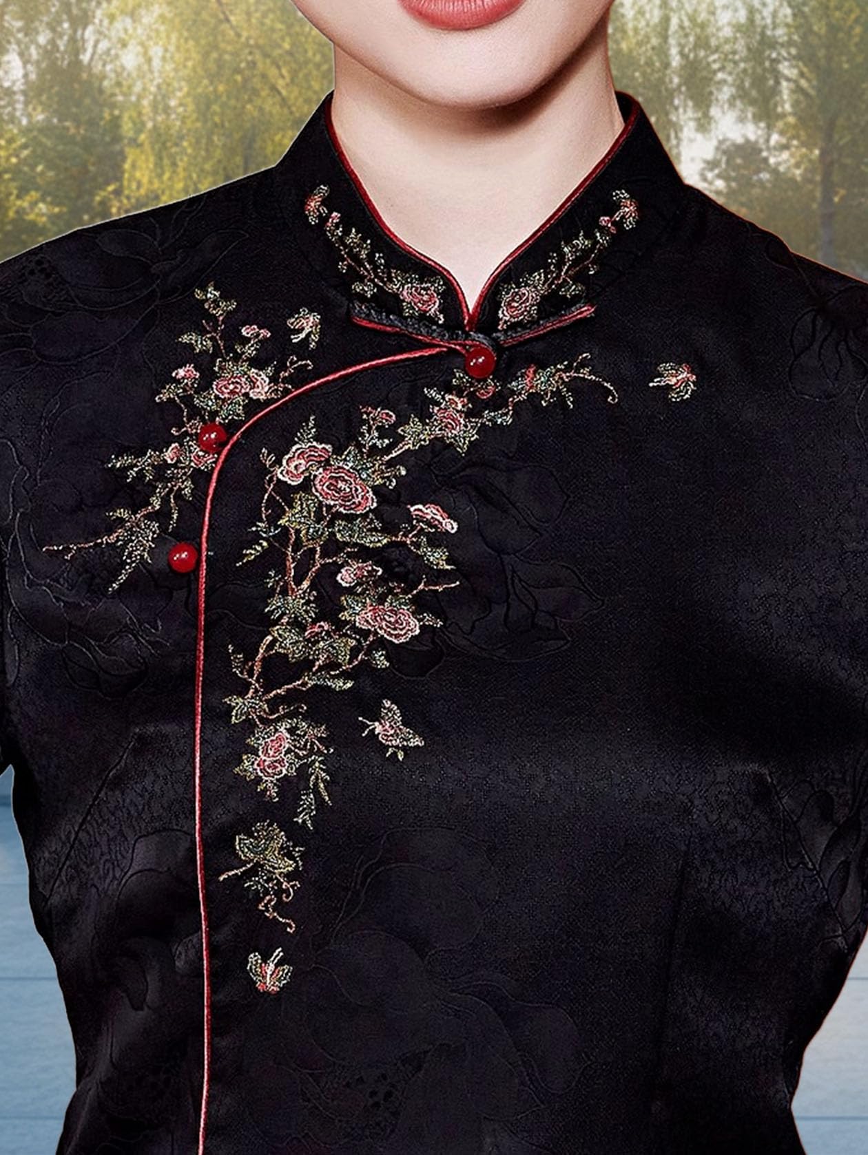 HangErFeng Blouse jacquard brodée en soie parfumée nuage 318