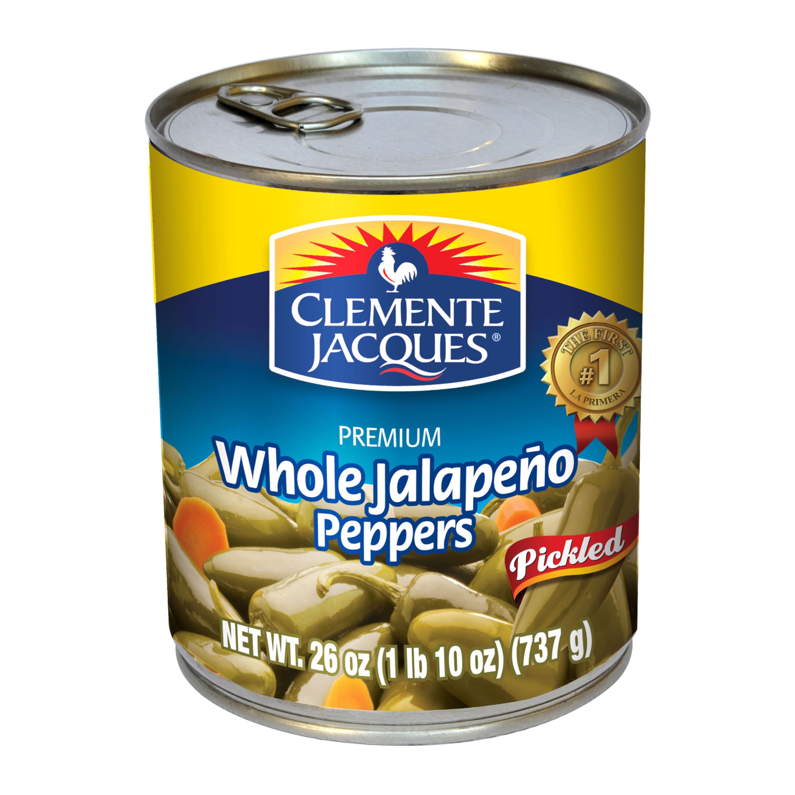 Clemente Jacques Whole Jalapeño Peppers, 26 oz (Pack of 12)