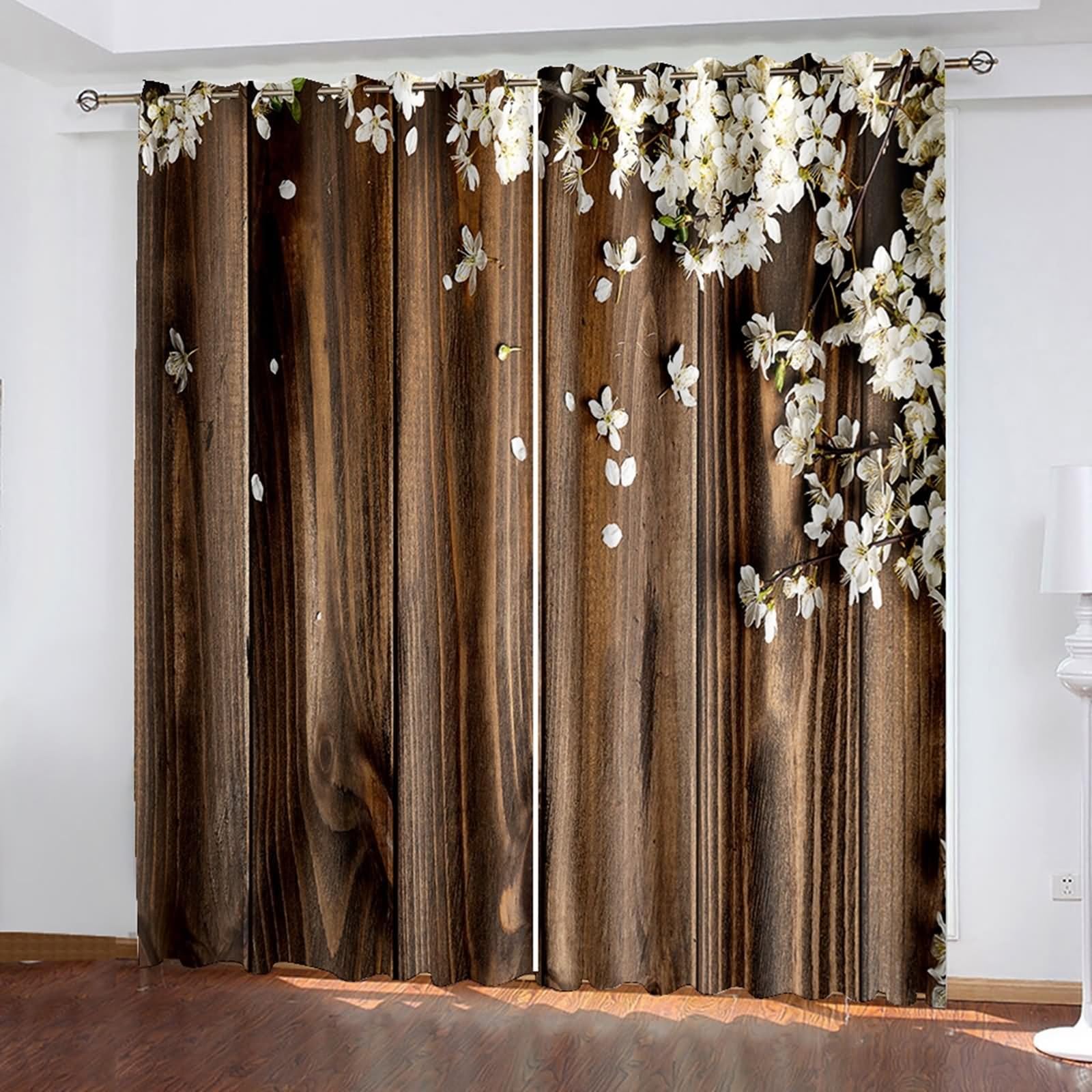 Cortinas occidentales marrones Bishilin para cocina estilo rústico 2 paneles 84x84 pulgadas