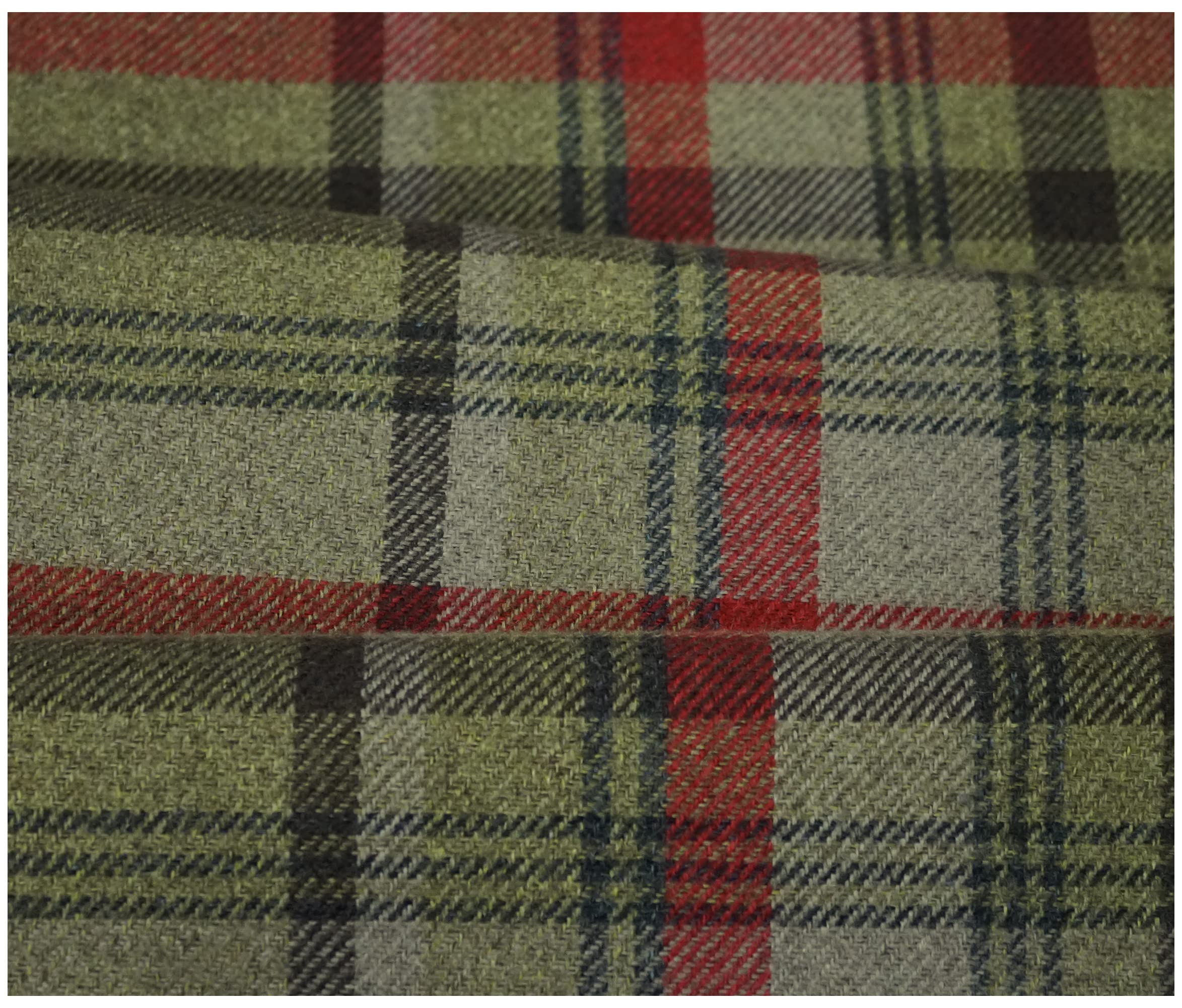 Skye Balmoral Thick Wool Effect Tartan Upholstery Curtain Fabric Sofa Plaid Fabric (200 x 140cm (2 Metre), Hunter) - Image 2