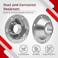 Vista 4 de TonGass (2 unidades, plateada) de aluminio para mesa y base de montaje en el suelo (tamaño estándar) con 12 tornillos de montaje para remolque