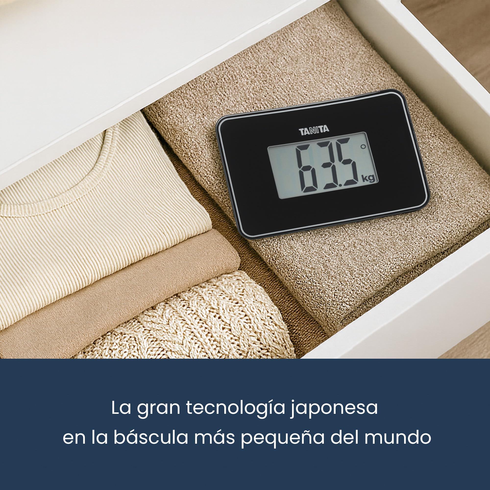 TANITA HD-386 Báscula digital de viaje multipropósito compacta, color negro perla