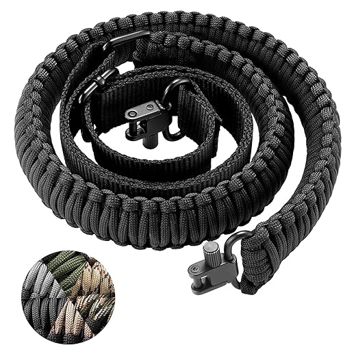 CVLIFE Shotgun Sling 550 Paracord Rifle Sling with Tri-Lock Swivel Adjustable Length 2 Point Sling Rifle Paracord Strap for Outdoor