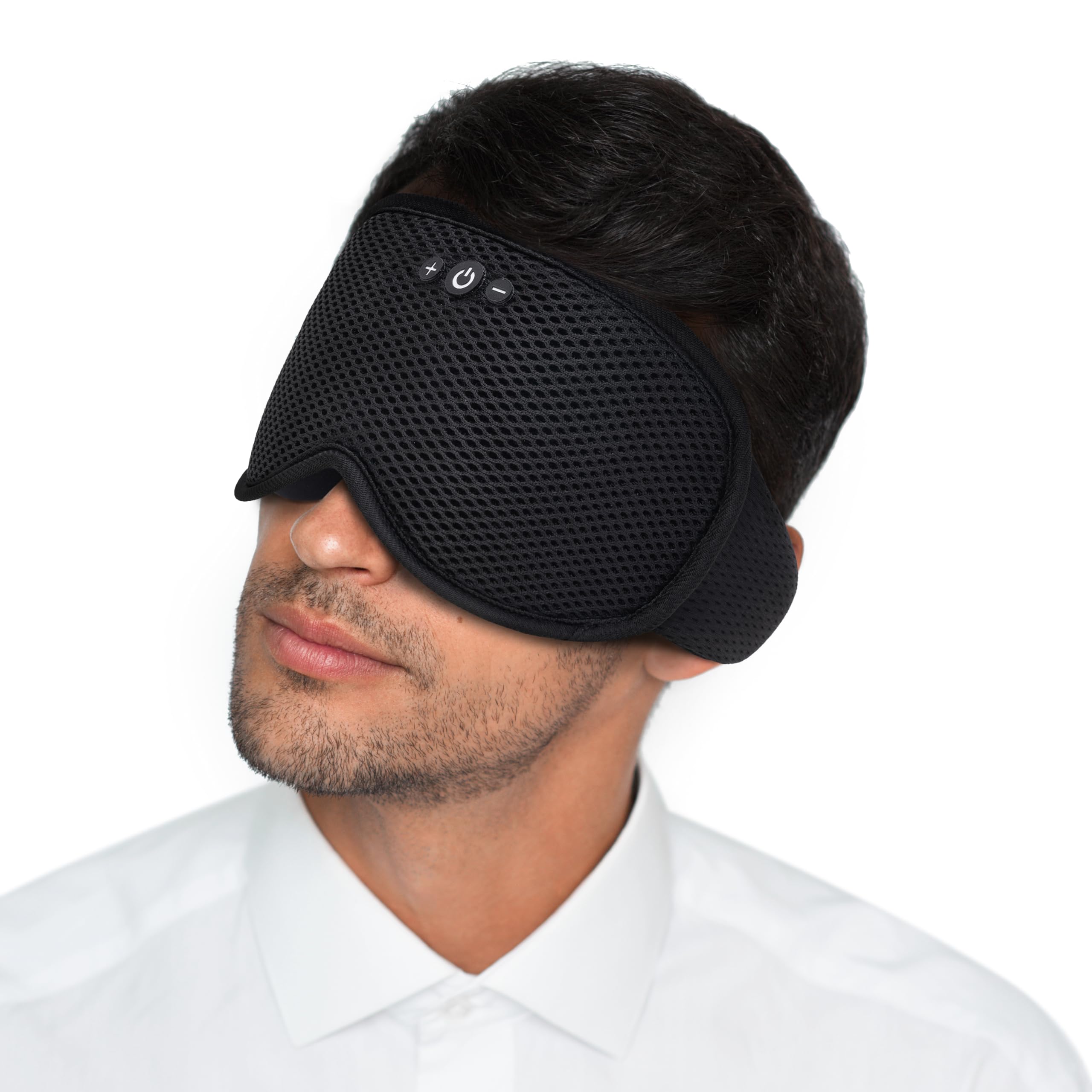 OMNU Sleep Headphones, Sleep Mask with Bluetooth Headphones, Ventilated Fabric, Adjustable Fit, 100% Blackout 3D Contoured Eye Cups, Sleeping Headphones for Side Sleepers