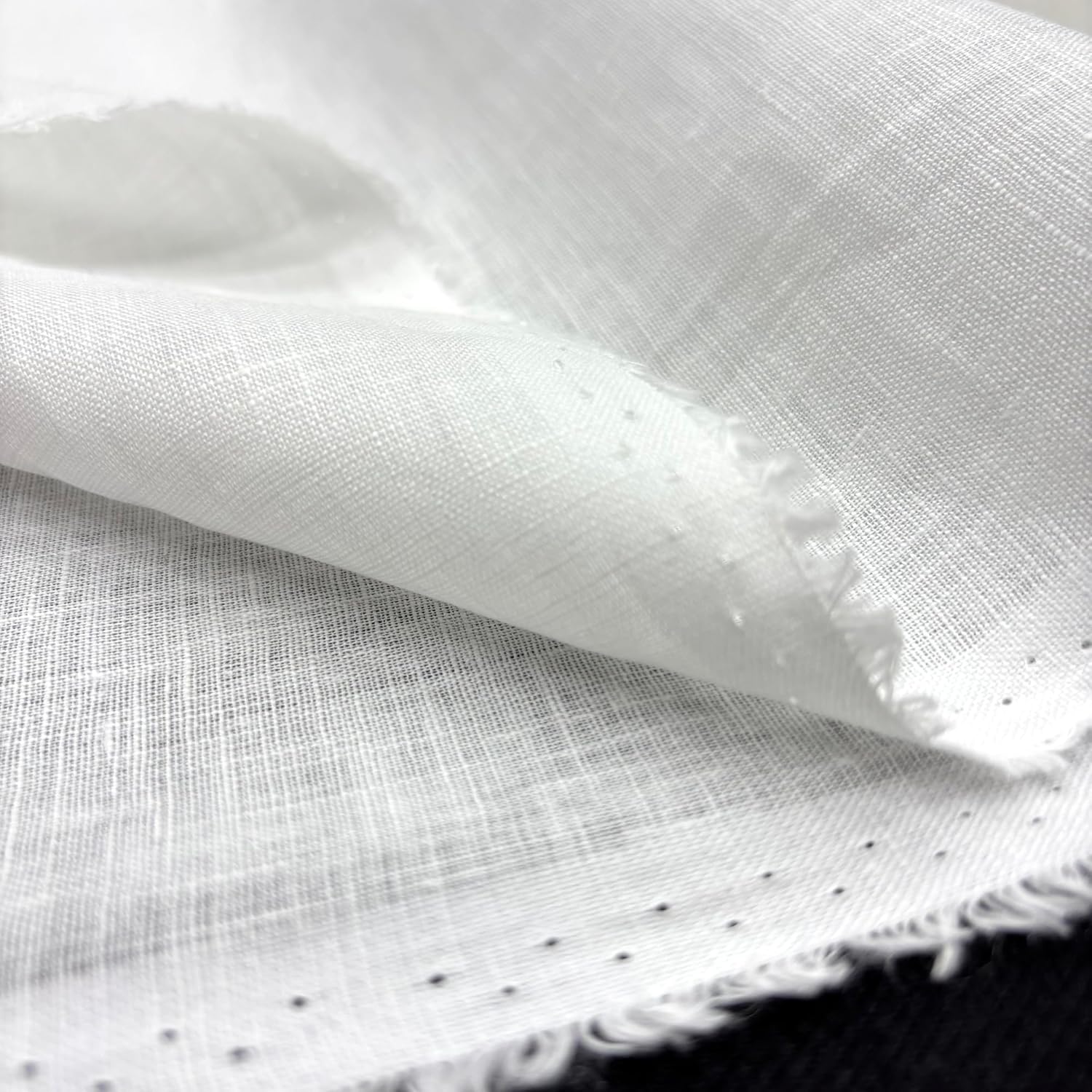 TEXTILORD®%100 Pure Linen Fabric,Natural Linen Cloth, Embroidery, Sewing,Soft, Breathable, Fashion, Clothing, Dress,Sewing Fabric(59" Wide) (White, 3 Yard)