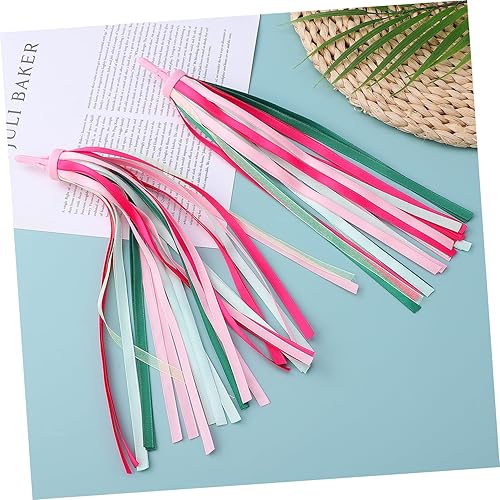 Miniatura 6 de BESPORTBLE Cinta de borla de bicicleta para niños, 1 par de serpentinas coloridas para manillar de bicicleta para niñas y niños, accesorios de