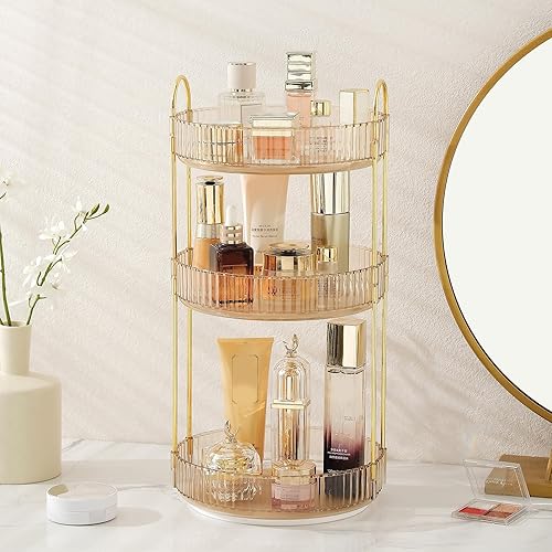 Organizador de maquillaje giratorio de 360 grados para tocador, organizador de maquillaje para cuidado de la piel, grande, organizador de baño