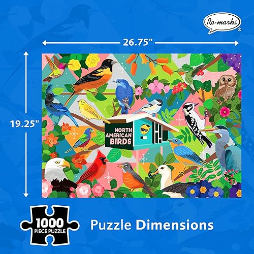 Miniatura 3 de Re-marks Rompecabezas de pájaros norteamericanos, rompecabezas de 1,000 piezas para todas las edades