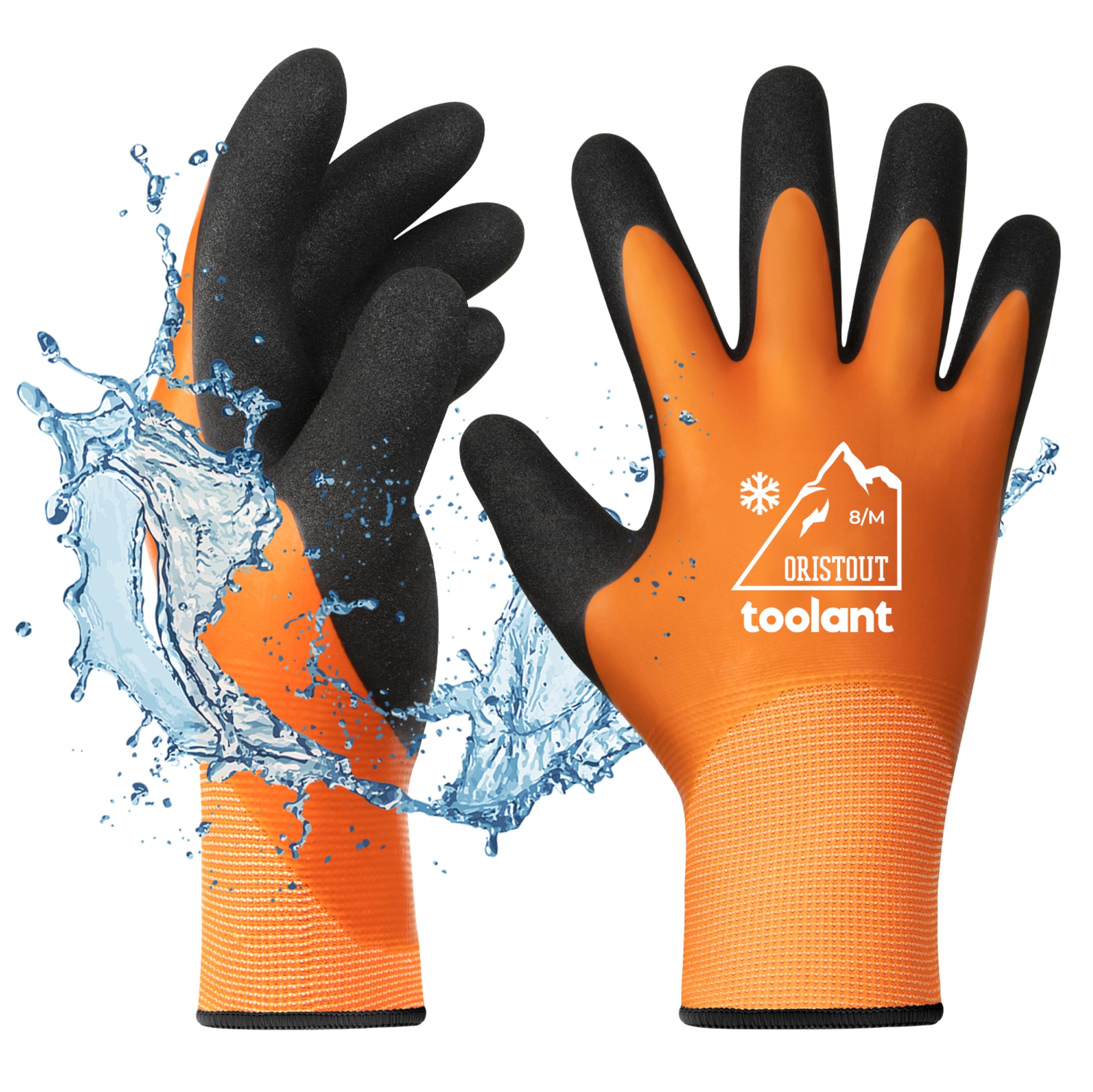 OriStout Waterproof Winter Work Gloves for Men and Women, Touchscreen, Freezer Gloves for Working in Freezer, Thermal Insulated Fishing Gloves, Super Grip, Grey, Large — view 10