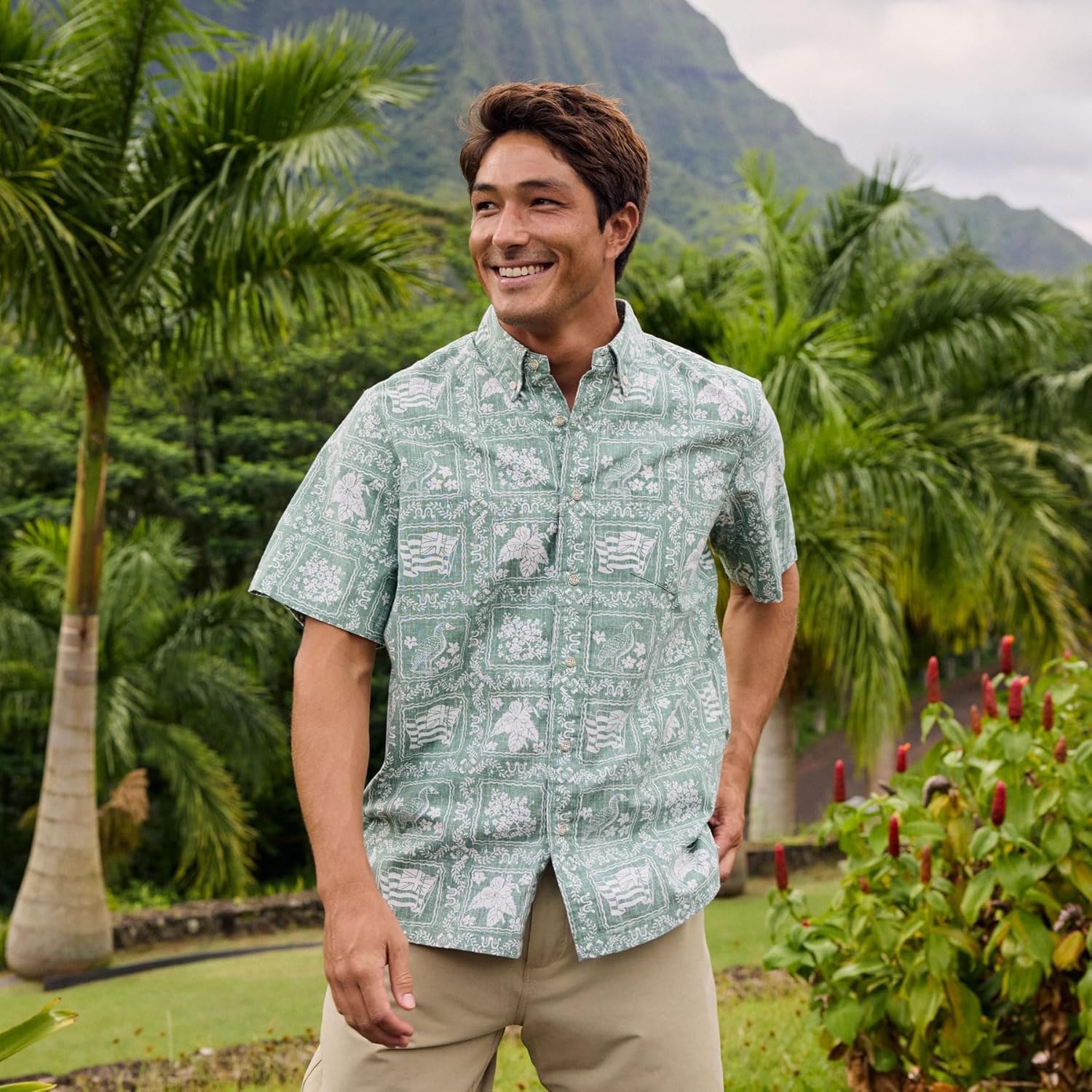 Reyn Spooner Men's Lahaina Sailor Classic Hawaiian Aloha Shirts - Button Front