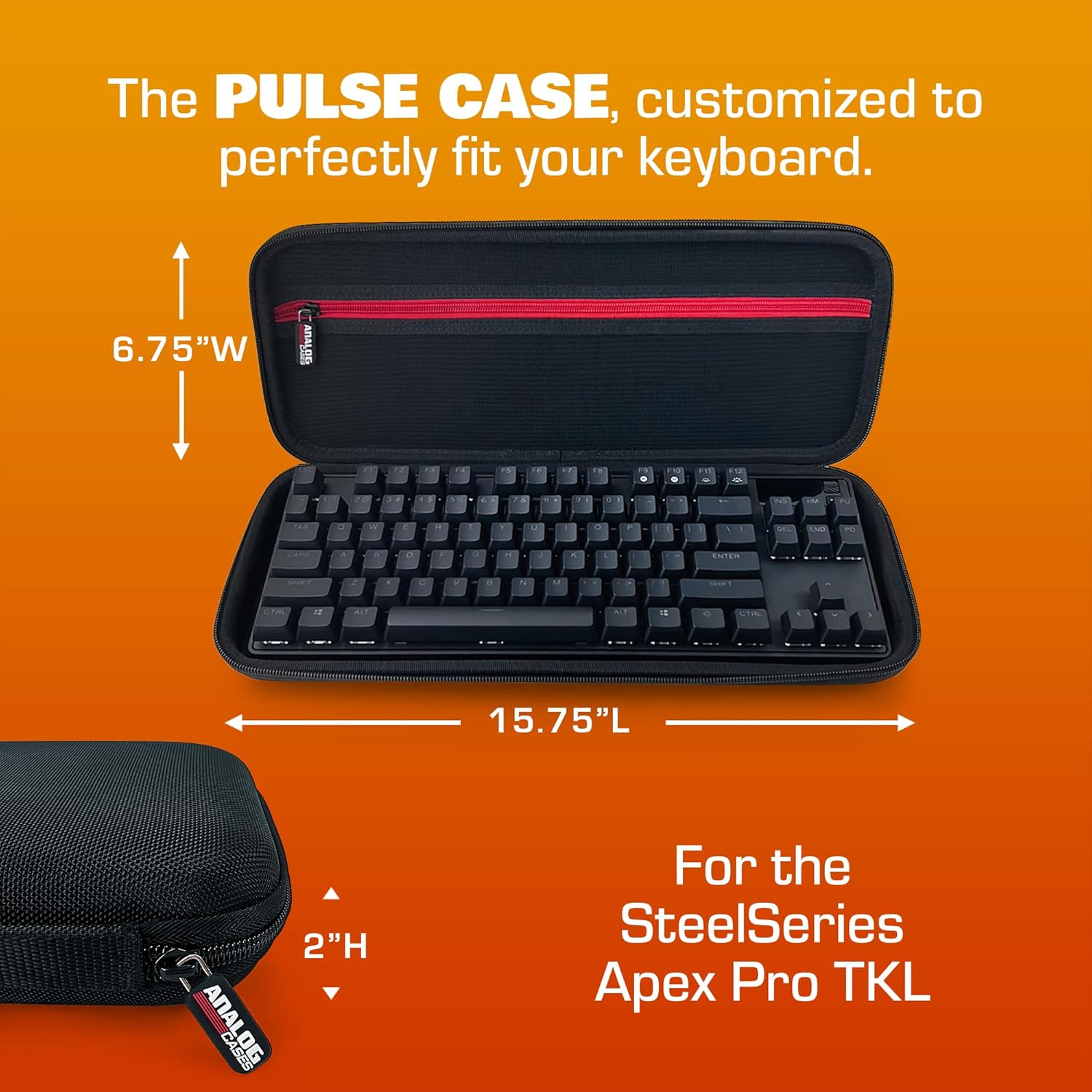 ANALOG CASES Case for SteelSeries Apex Pro TKL, fits HyperX Alloy Origins Core - Custom-Fitted Compact PULSE Hard Case for Travel - Image 5