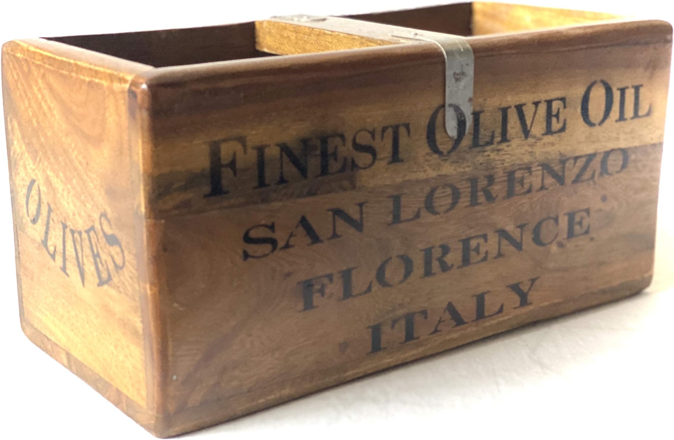 Finest Olive Oil San Lorenzo Italian Style Wooden Storage Box Crate