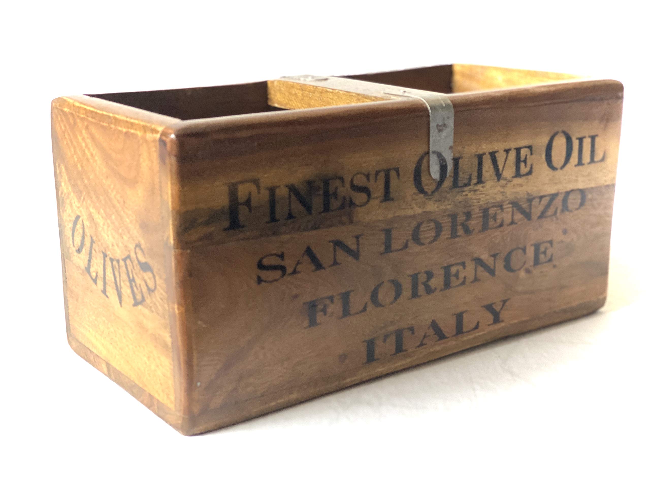 Whispering PinesFinest Olive Oil San Lorenzo Italian Style Wooden Storage Box Crate