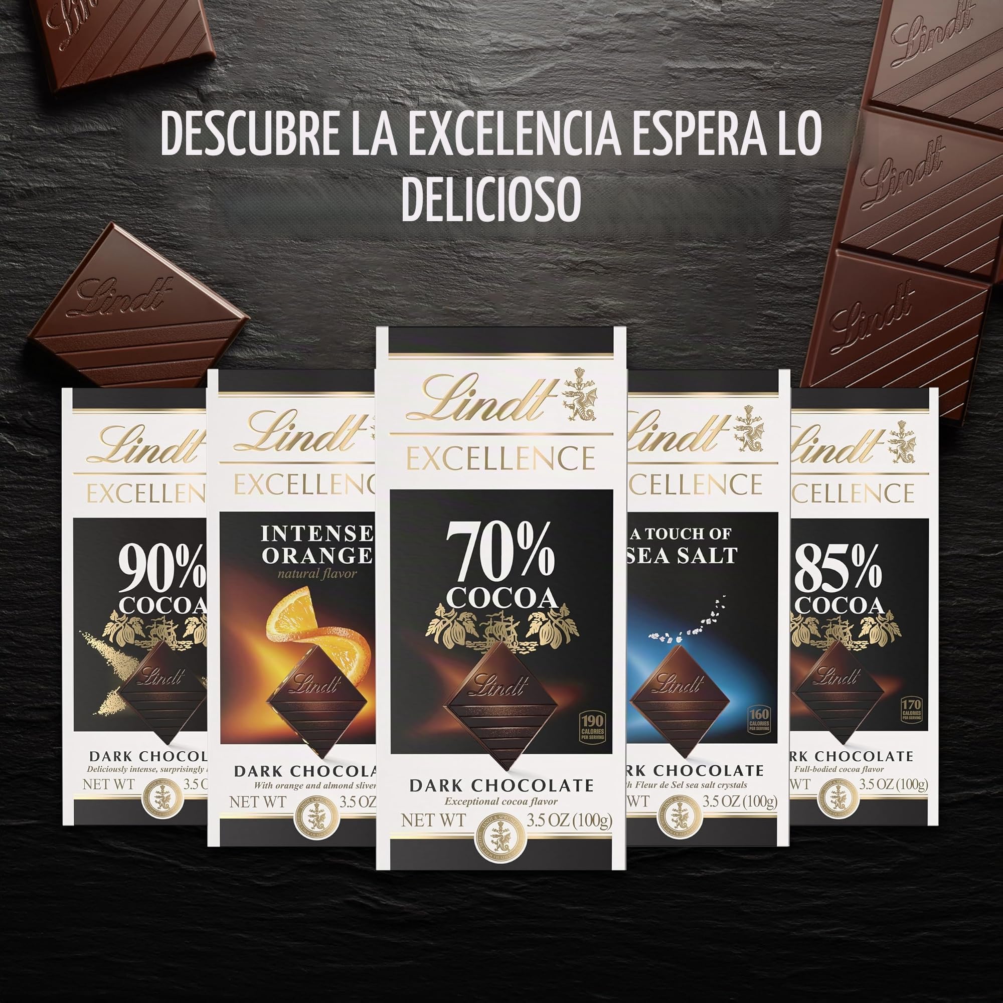 Lindt Chocolate Bar - Dark Chocolate - 85 Percent Cocoa - Extra Dark - 3.5 Oz Bars - Case Of 12