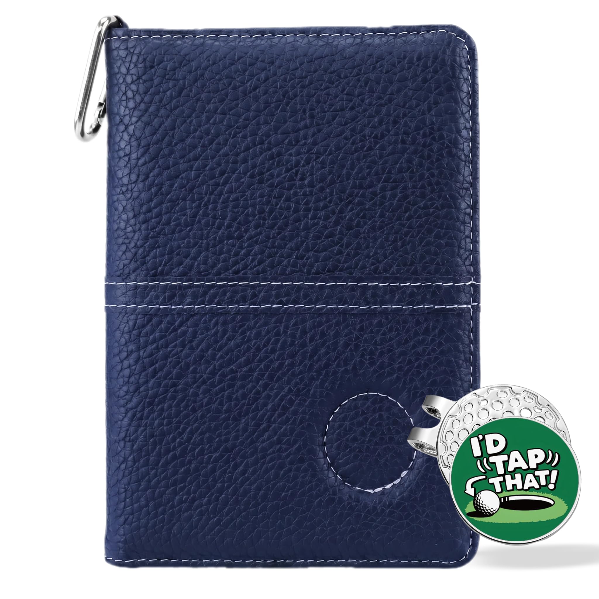 ZJEEACO 2 Pcs Golf Gifts for Men UK, Golf Scorecard Holder with Golf Ball Marker, Golf Accessories for Putting Green, Golfing Gift for Golfers Mens Women Secret Santa Christmas Father’s Day Presents