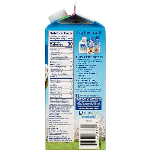 Miniatura 12 de Almond Breeze - Leche de almendra, original, 64 onzas, Blue Diamond