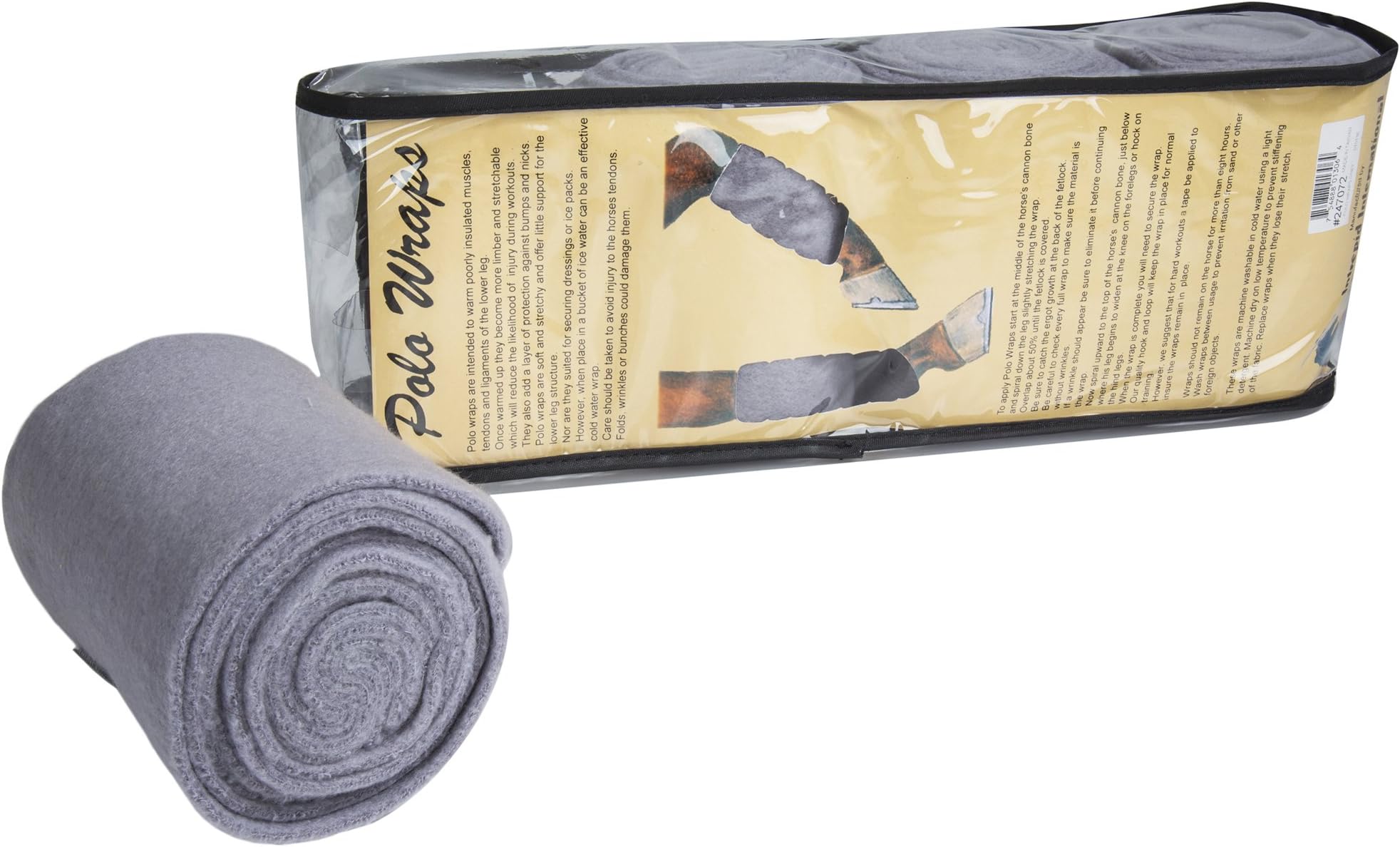 Intrepid International Polo Wraps for Horses Set of 4 Cotton Bandage Wrap, Horse Leg Wraps, Vet Wrap for Horses, Horse Size, Exercise Training Bandage