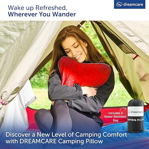 Miniatura 2 de DREAMCARE Almohada de campamento, almohada de viaje de espuma viscoelástica, accesorios de campamento, almohada pequeña esencial para camping,