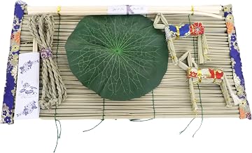 For Decoration on Bon Festivals: Approx. Width 18.5 x Depth 10.6 inches (47 cm) x Depth Approx. 10.6 inches (27 cm), Makomo, Gourd (Hemp Gara), Lotus Leaf Set, Bon Festival Supplies, Shin-Bon, First