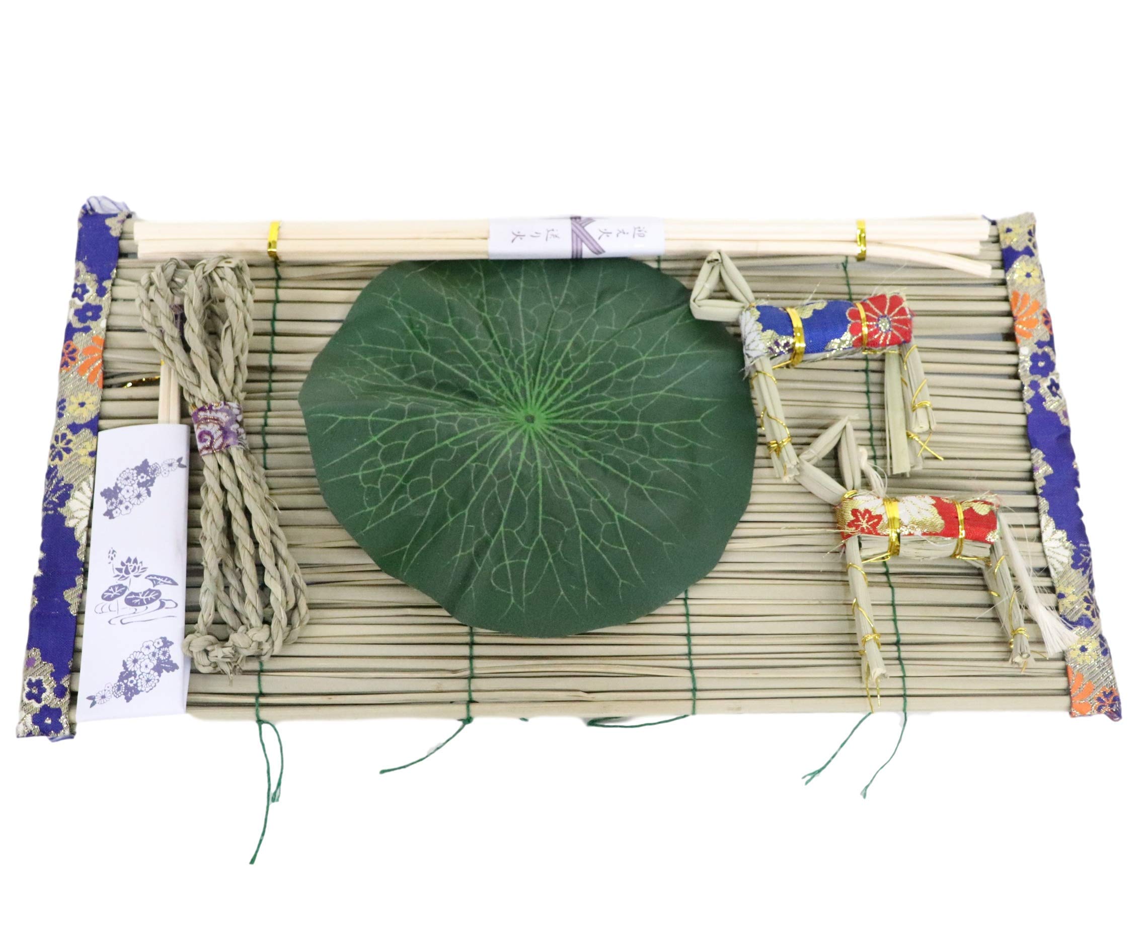 moma様リクエスト商品 真菰【叶い結び飾り】一重　七組 Amazon｜お盆飾り用 巾約47cm×奥行約27cm 真菰(まこも)・おがら