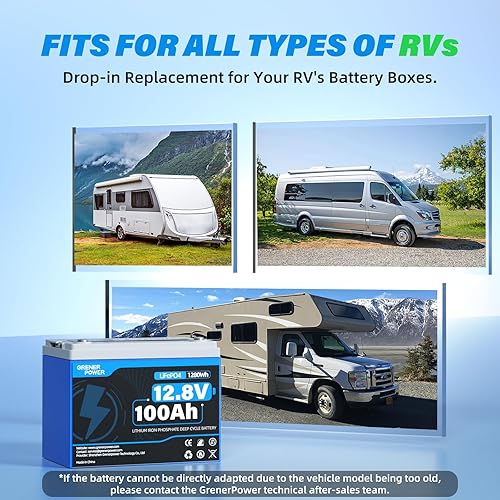 Miniatura 4 de 12 V/100 Ah Batería de litio LiFePO4 - Batería BCI Grupo 24, 15000 ciclos, células cilíndricas de grado A+ incorporadas y BMS de 100 A, ideal para