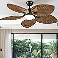 DWVO 52" Ceiling Fan with Lights and Remote, 3 Blade with Light Tri-Color Temperature, Modern Ceiling Fan with Reversible 6 Speed,Quiet DC Motor for Bedroom, Living Room