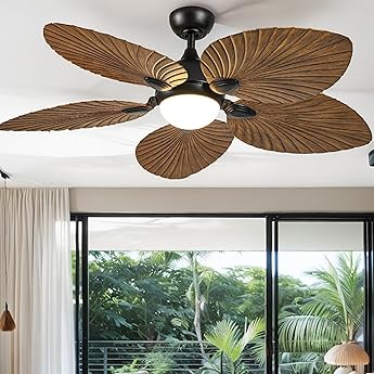 DWVO 52" Ceiling Fan with Lights and Remote, 3 Blade with Light Tri-Color Temperature, Modern Ceiling Fan with Reversible 6 Speed,Quiet DC Motor for Bedroom, Living Room