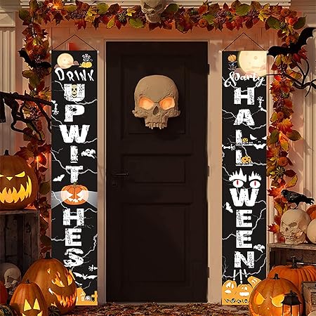 Amazon ハロウィーン バナー 飾り 壁掛け 飾り付け ドアの装飾 屋外 道具 ハロウイン飾り カーテン ドアディスプレイ 背景布バナー 部屋 玄関ドア 背景布 ステッカー タペストリー 季節用品 おもちゃ