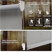 Vista 2 de Persilux Persianas solares con cable de tamaño personalizado para ventanas, persianas enrollables con 3% de apertura, protección UV, ignífugas