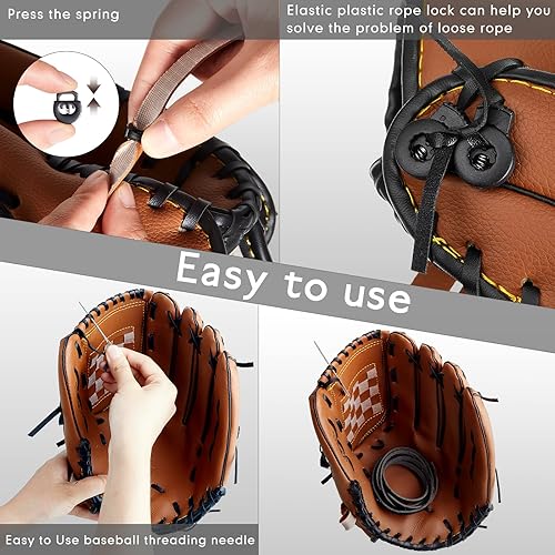 Miniatura 7 de Fabbay Kit de 16 piezas de guantes de cuidado de guantes, 2 cordones de cuero de 78.74 pulgadas, 4 cerraduras de guante, 7 agujas de cordones,