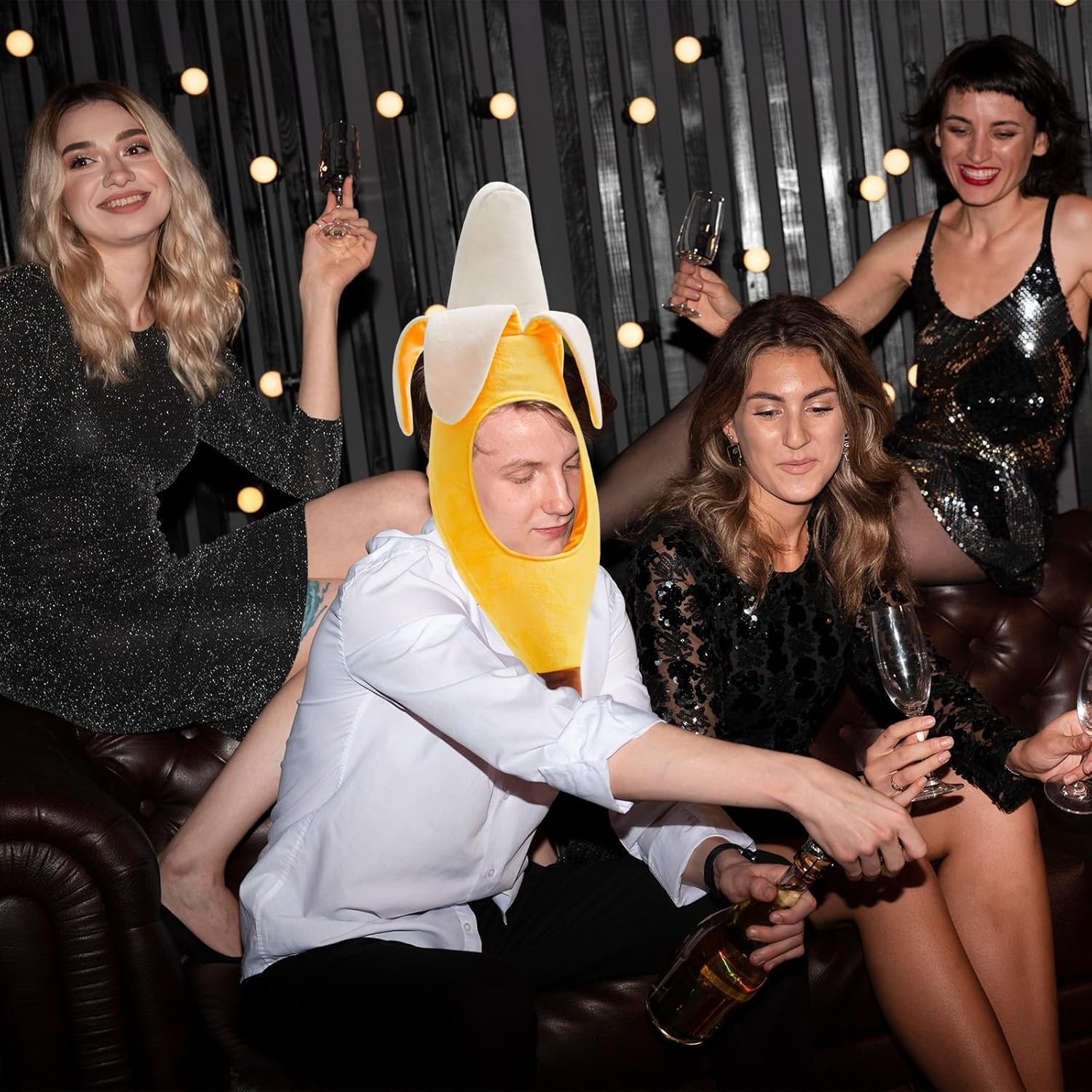 Warmtree Cute Banana Suit Plush Hat - Banana Party Dress Up Hat for Halloween & Cosplay - Image 5