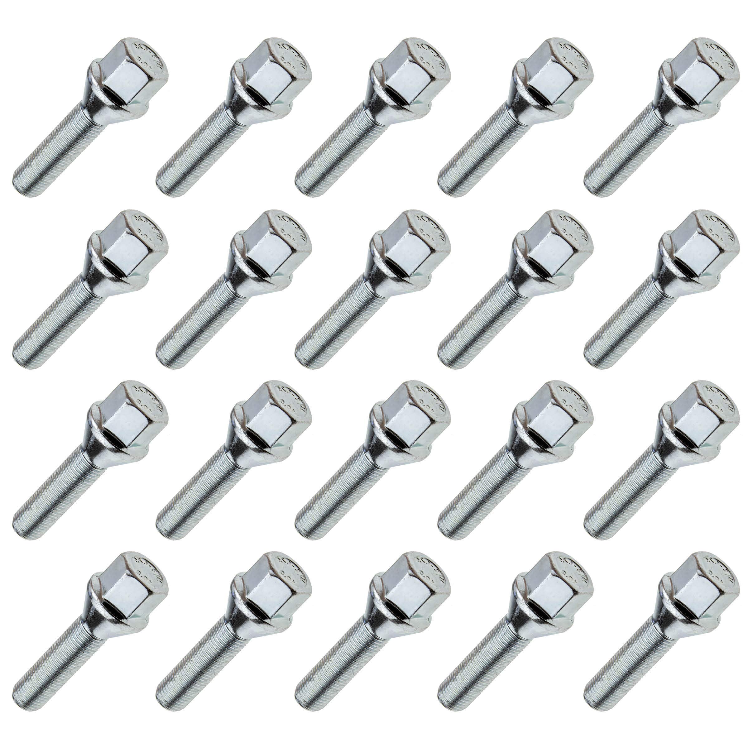 20 bulloni per ruota M12x1,25 40mm bulloni per ruota conici SW17, selezione lunghezza