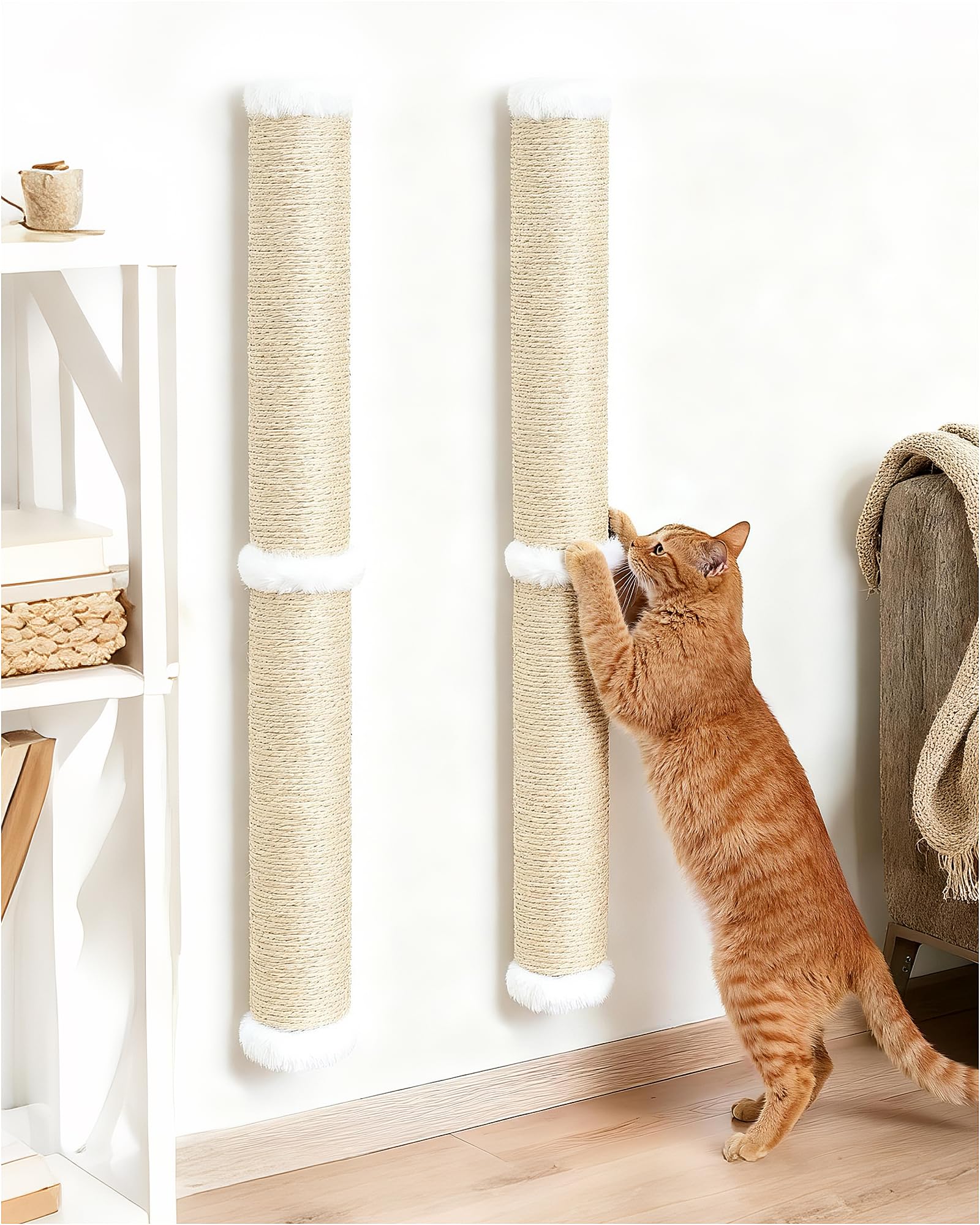 Photo 1 of Aechonow 68" Wall Mounted Cat Scratcher,2Pcs of 34in Sisal Scratching Post