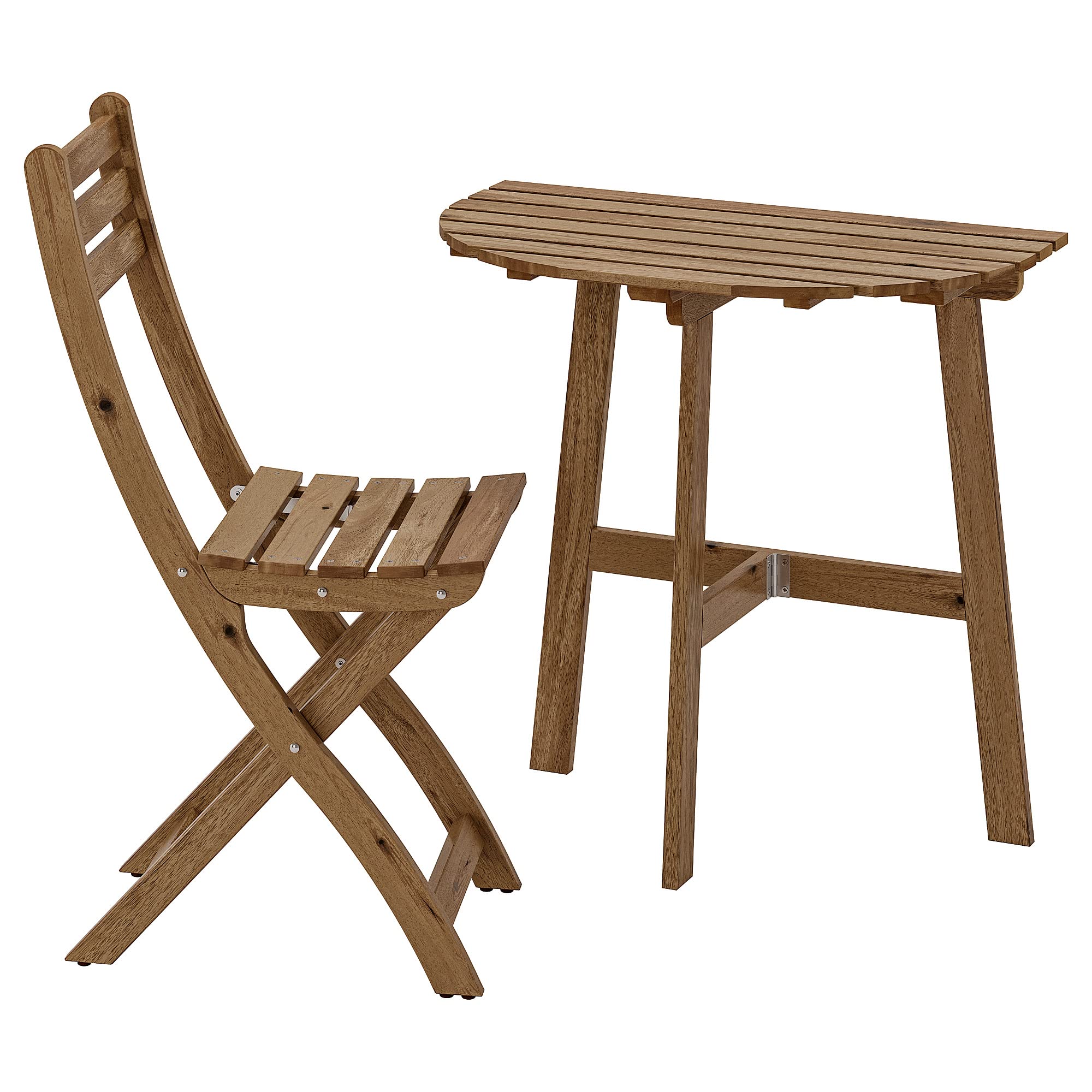 Ikea ASKHOLMEN - Mesa para pared + 1 plegable, para exteriores, color marrón claro