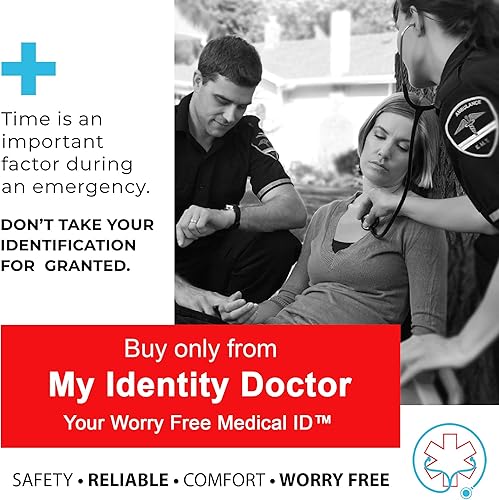 Miniatura 6 de Pulsera de alerta médica para mujer, identificación médica grabada personalizada, cadena de eslabones de acero de 0.236 in