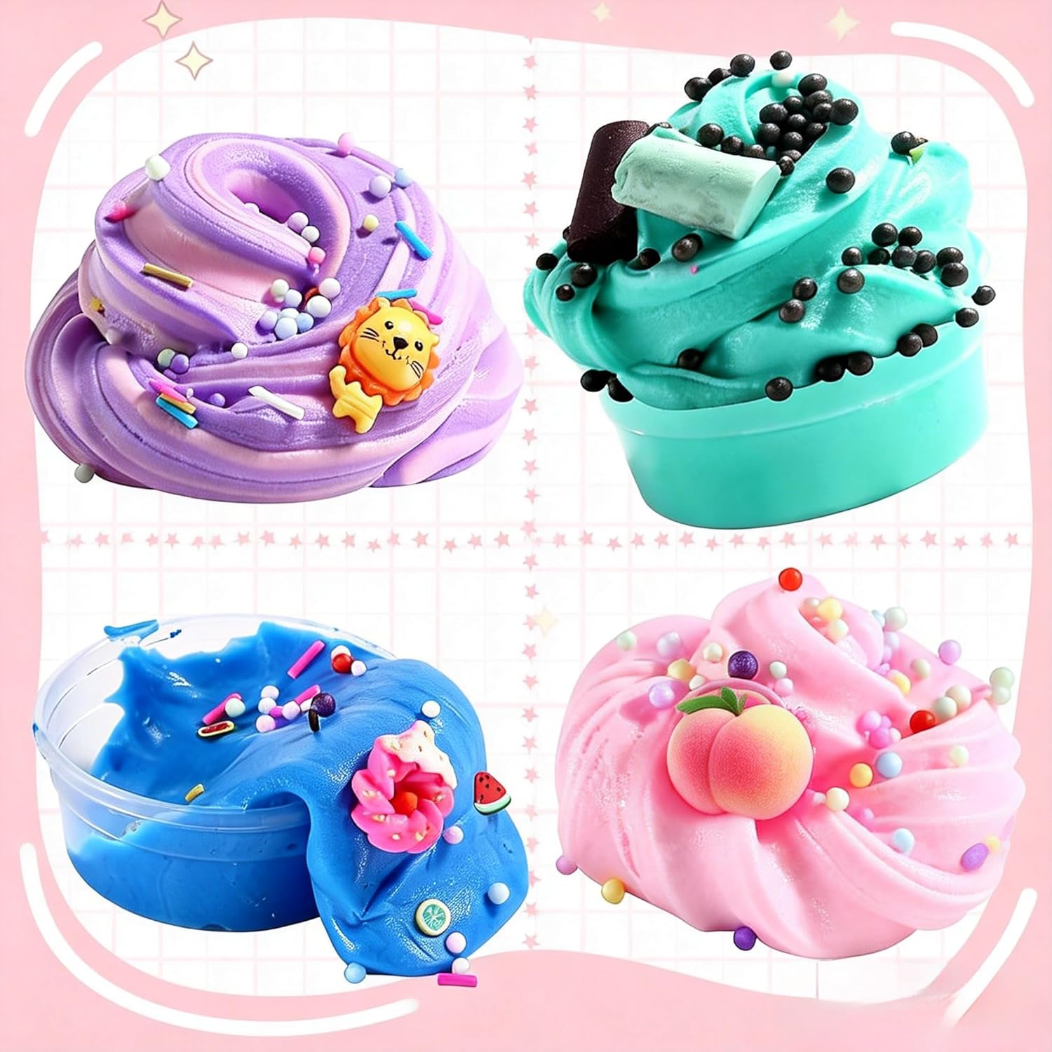 15Pack Butter Slime Kit with Scented DIY Slime for Girls and Boys, Super Soft, Non-Sticky Stress Relief Toy, Party Favors and Birthday Gift