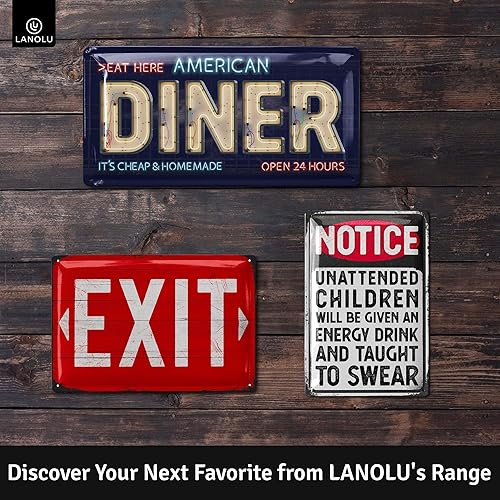 Miniatura 6 de Letrero de metal vintage de estaño americano, 6.7 x 13.4 pulgadas