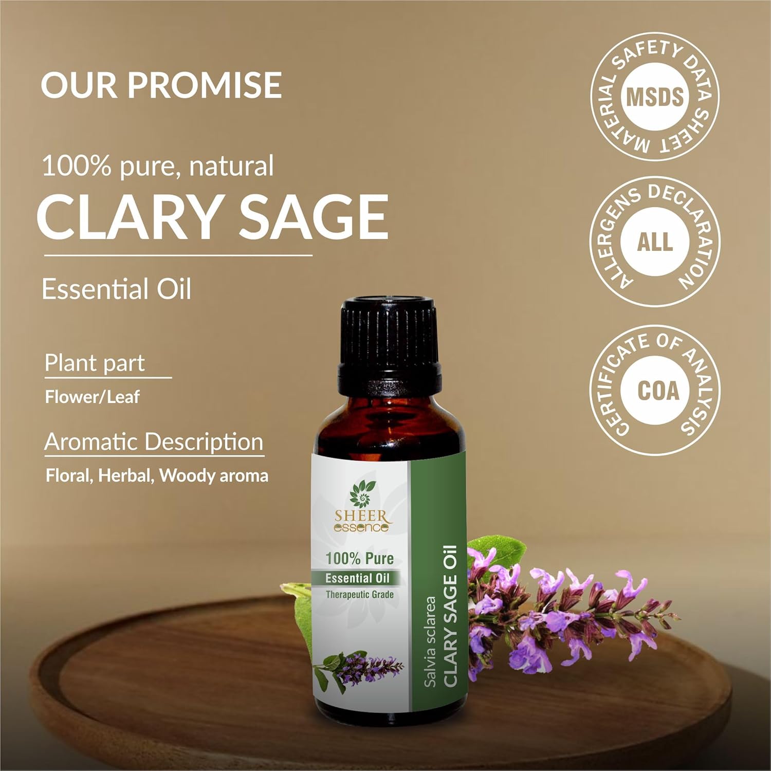 Clary SAGE Oil 100% Pure Undiluted Natural Uncut Therapeutic Grade Steam Distilled Essential Oils for Skin, Hair and Aromatherapy 5000ML