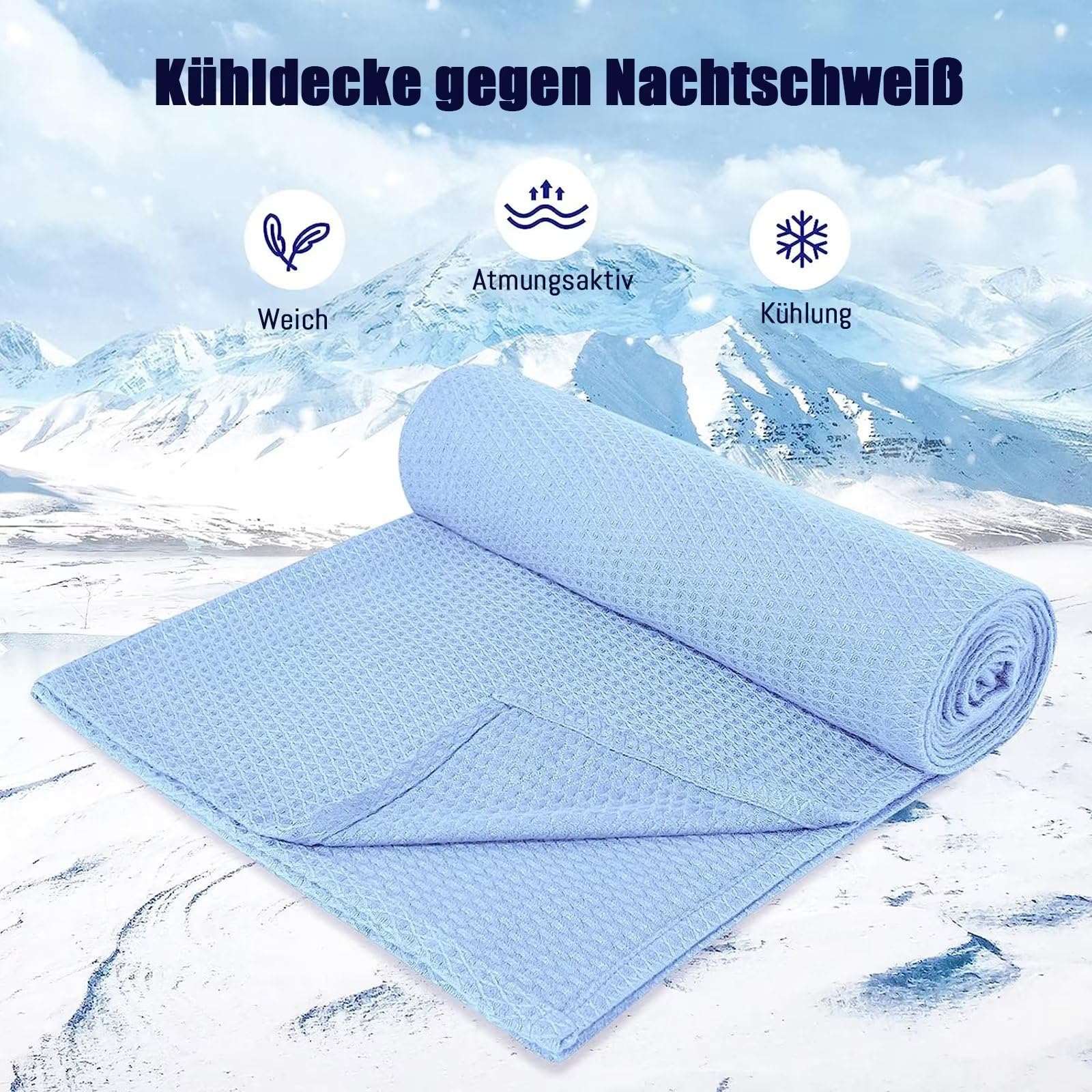 Kühldecke Kühlende Decke Sommer für Heißen Nächte, Sommerdecke Bambus Microfaser Leichte Kühldecke für Menschen, Selbstkühlende Decke Kann Körper Kühl Halten für Bett Sofa und Überall